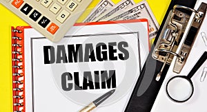 Damages claim. Text label in the working document.