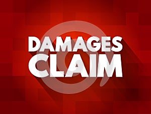 Damages Claim text quote, concept background