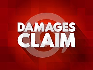 Damages Claim text quote, concept background photo