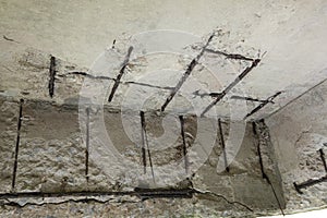 Damages and Cracks structural , Spalling of Concrete slab due to corrosion