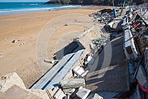 Damages in Lekeitio after hurricane Christine