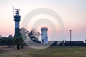 Daman Lighthouse old and new both photo