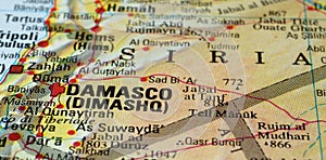 Damasco Siria road map photo