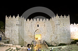 Damascus Gate Old City Jerusalem night light