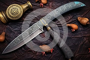 damascus steel blade with stunning patterns