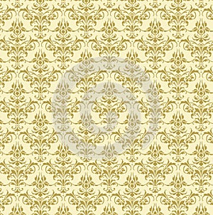 Damask beautiful background with rich, old style, luxury ornamentation, black fashioned seamless pattern, elegant, royal vector