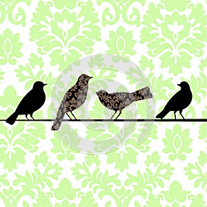 Damask Birds Green