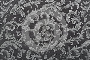 Damask, black pattern texture background