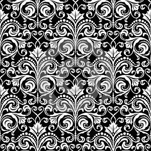 Damask black and white pattern