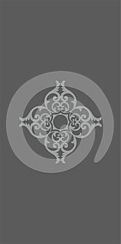 Damask graphic ornament. Floral design element. gray pattern vactor cdr x6