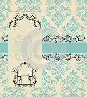 Damask invitation card
