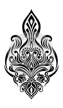 Damask motifs template for invite or greeting card