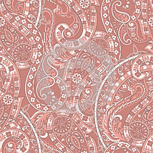 Damask paisley seamless vector pattern. Floral vintage background.