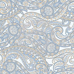 Damask paisley seamless vector pattern. Floral vintage background.