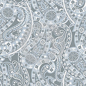 Damask paisley seamless vector pattern. Floral vintage background.