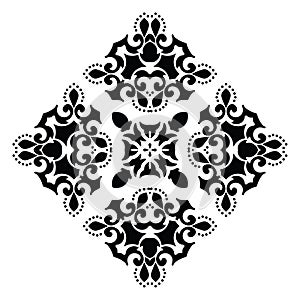 Damask pattern on white background