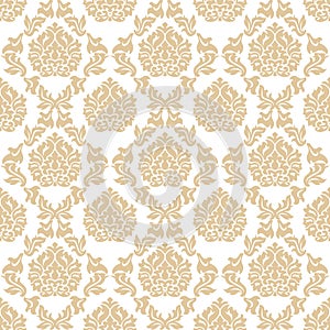 Damask seamless pattern with floral ornament