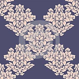 Damask seamless pattern intricate design. Luxury royal ornament, victorian texture for wallpapers, textile, wrapping. Exquisite fl