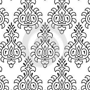 Damask seamless texture pattern. elegant vintage baroque floral background texture. classic oriental pattern