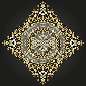 Damask Vector Background With Arabesques in Oriental Style