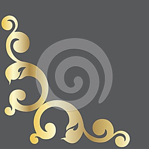 Damask vintage baroque scroll swirl. Victorian monogram heraldic shield swirl.