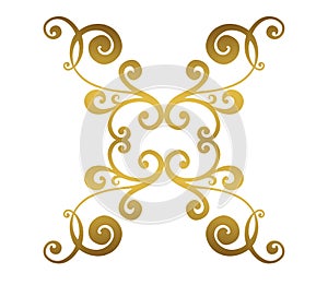 Damask vintage baroque scroll swirl. Victorian monogram heraldic shield swirl.