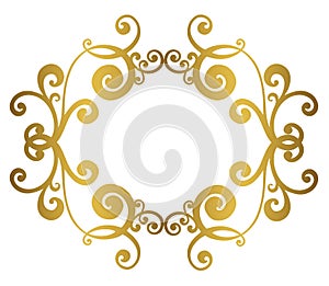 Damask vintage baroque scroll swirl. Victorian monogram heraldic shield swirl.