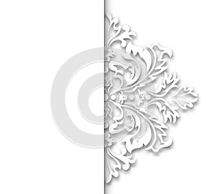 Damask wallpaper pattern. Vector vintage pattern. White ornament