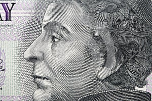 Damaso Antonio Larranaga a closeup portrait from Uruguayan money