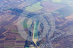 Dambovita river and the fish farms from Joita village