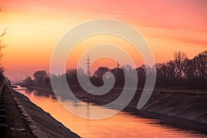 Dambovita river sunset