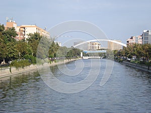 Dambovita river in uptown Bucharest