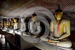 Buddha Statues at Dambulla Cave Temple, Golden Temple of Dambulla, Sri Lanka