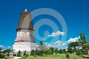 Daming Pagoda (Damingta) at Site of the middle capital of the Liao dynasty in Ningcheng, Chifeng, Inner