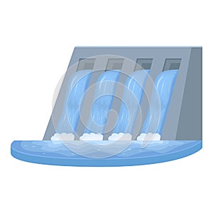 Damming water nature icon cartoon vector. Plant dam