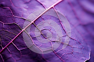 Damp Macro purple leaf water drops. Generate Ai