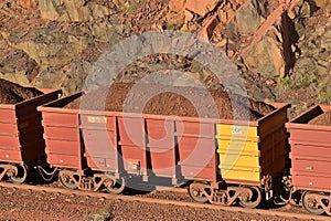 Iron ore train in Port of Dampier Western Australia