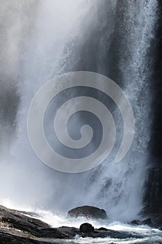 Damping and clattering water, Cascade du Rouget, french Alps