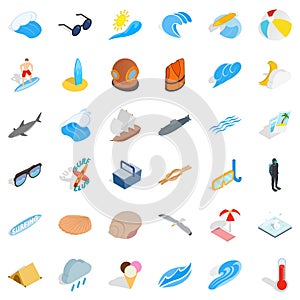 Dampness icons set, isometric style photo