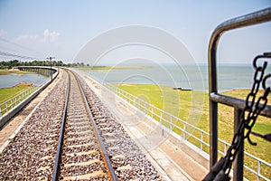 Dams store water in the railways thailand. photo