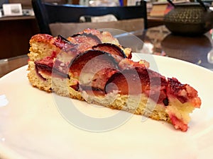 Damson Plum Cake Tart served at Coffee Shop