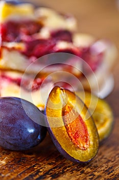 Damson plums and cake