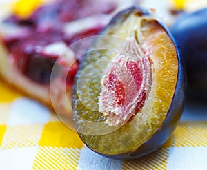 Damson plums and cake