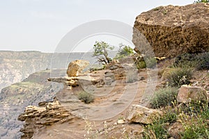 DANA NATURE RESERVE, JORDAN - APRIL 27, 2016: Arabic guide in Da