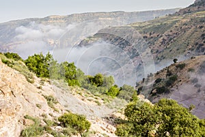 DANA NATURE RESERVE, JORDAN - APRIL 27, 2016: Arabic guide in Da