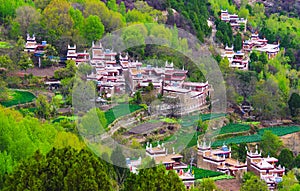 The DanBa tibetan village in moring spring