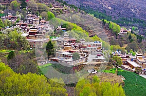 The DanBa tibetan village in moring spring