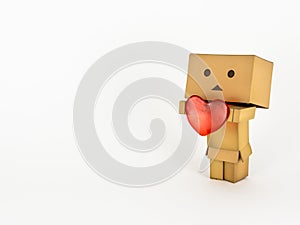 Danbo holding a heart