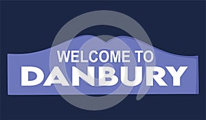 Danbury Connecticut with blue background photo
