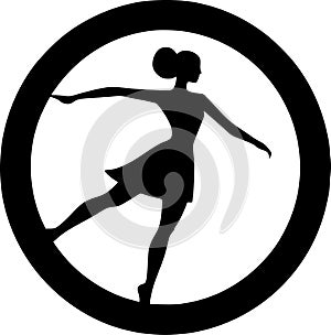 Dance - black and white vector illustration